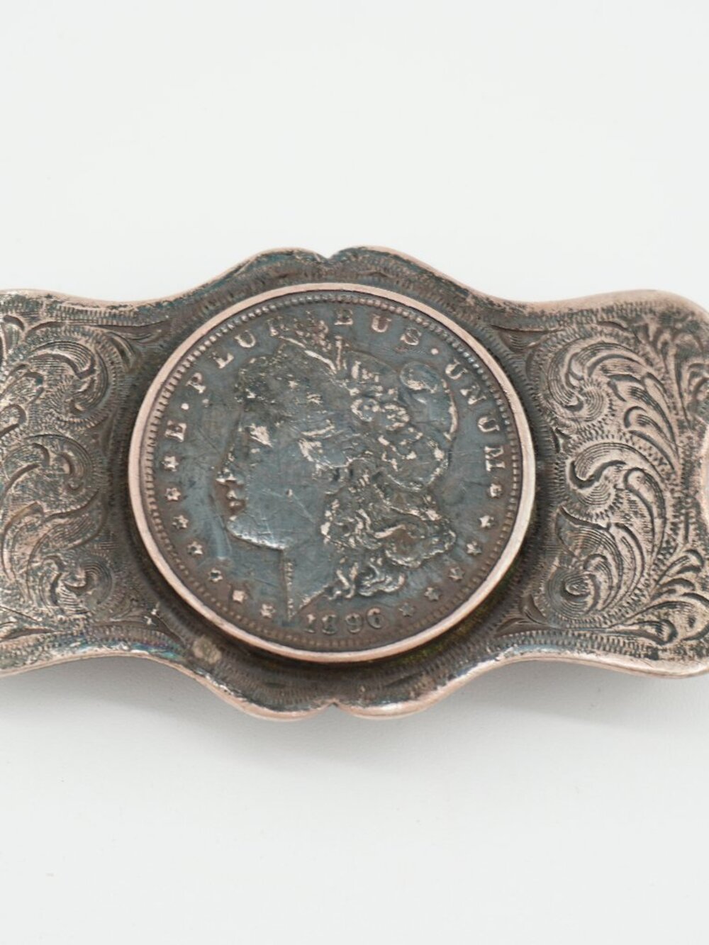 VTG Hand Made Sterling 1921 Morgan Silver Dollar Belt Buckle